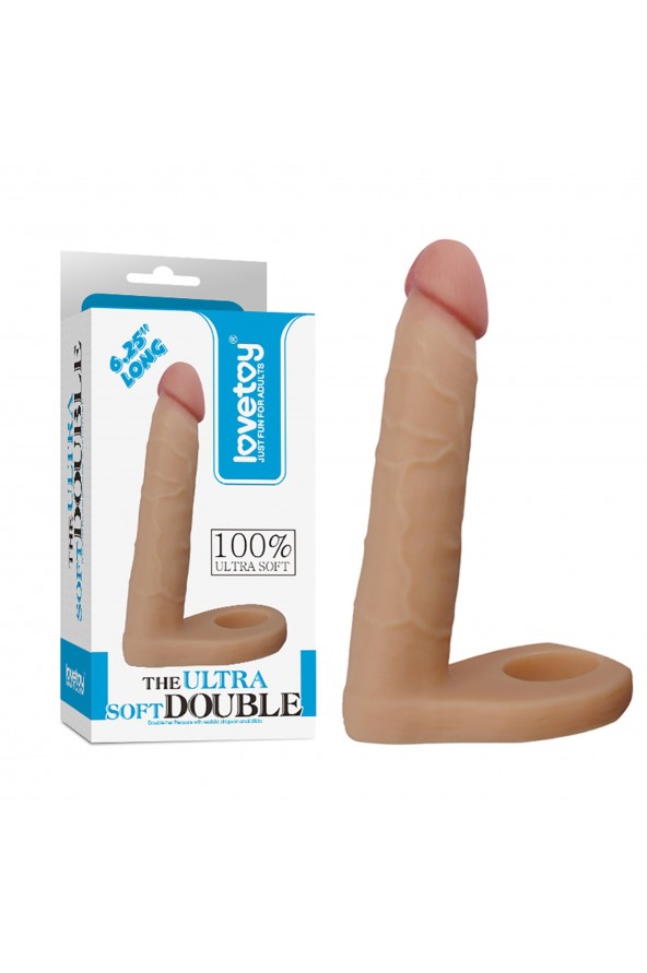 Analne gumowe dildo penis z otworem na penisa 16cm