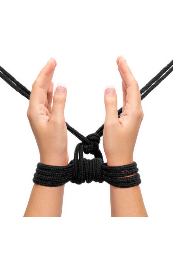 Czarna lina do podwiązywania rąk i nóg BDSM 10 m