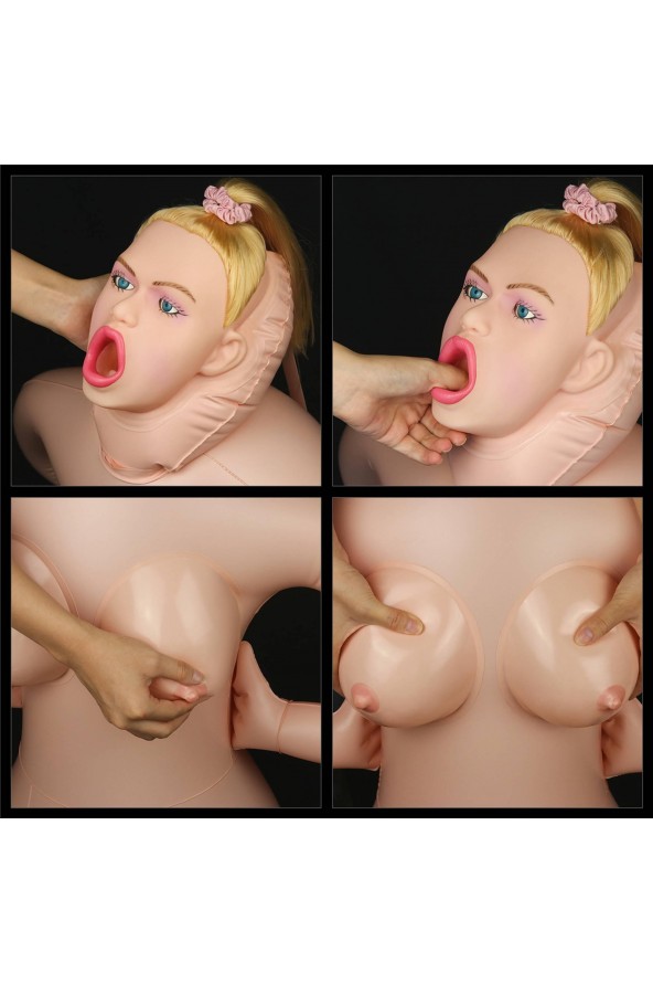 Dmuchana kobieta lalka 3 otwory piersi pozycja