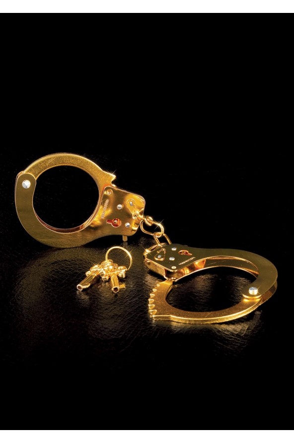 Kajdanki-ff gold metal cuffs